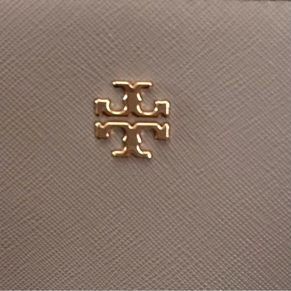 Tory Burch Triple Compartment French Gray Leather Large shopperTote Bag
